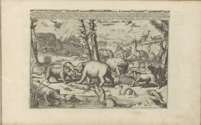 Aziatische en Afrikaanse dieren Aziatische en Afrikaanse dieren / Animales de Asia y África (título sobre el objeto) Las Indias Orientales y Occidentales y otros lugares (título de la serie) de Romeyn de Hooghe