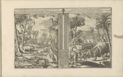 Dieren uit West-India West Indische Beesten / Animales de las Indias Occidentales (título sobre el objeto) Las Indias Orientales y Occidentales y otros lugares (título de la serie) de Romeyn de Hooghe