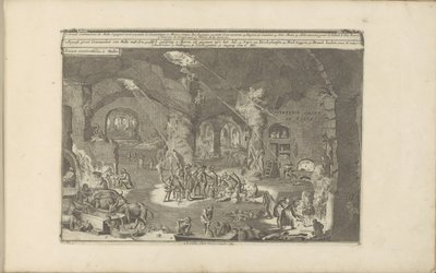 Grotten en Malta Onderaerse Gront op Malta / Lugares subterráneos en Malta (título sobre el objeto) Las Indias Orientales y Occidentales y otros lugares (título de la serie) de Romeyn de Hooghe