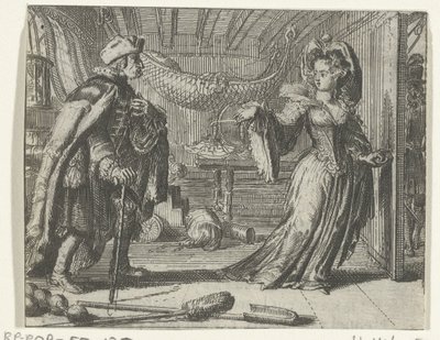 Illustratie voor El calendario de los viejos uit Cuentos y cuentos van Fontaine de Romeyn de Hooghe