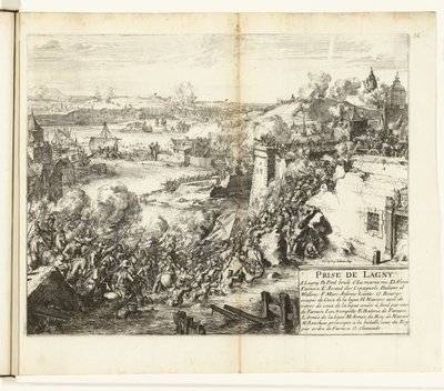Inname van Lagny, 1589-1590 Captura de Lagny (título sobre el objeto) Guerras de Flandes (título de la serie) de Romeyn de Hooghe