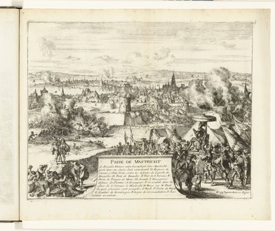 Captura de Maastricht por el duque de Parma, 1579 Prize de Mastricht (título sobre el objeto) Guerres de Flandres (título de la serie) de Romeyn de Hooghe