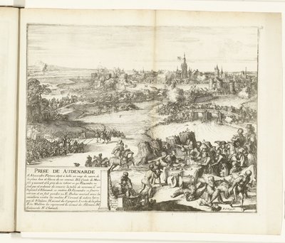 Tomando Oudenaarde, 1582 Prize de Audenarde (título sobre el objeto) Guerres de Flandres (título de la serie) de Romeyn de Hooghe