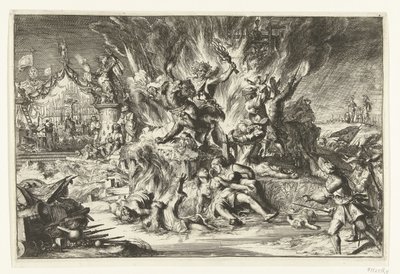La guerra y la tiranía asolan los Países Bajos de Romeyn de Hooghe