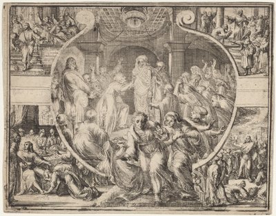 Resurrección de Lázaro con Escenas de la Vida de Cristo de Romeyn de Hooghe
