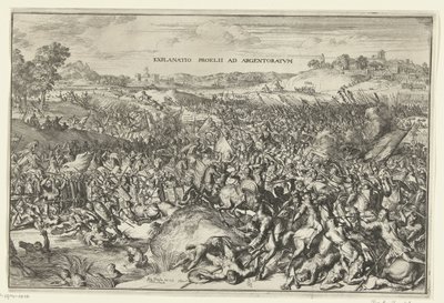 Escoria bij Straatsburg, 357 Explicación de la batalla en Argentoratum (título sobre el objeto) de Romeyn de Hooghe