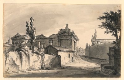 Diseño de escenario, edificios antiguos de Romolo Achille Liverani