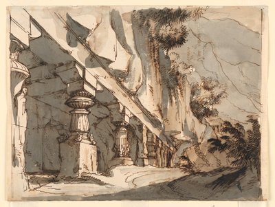 Diseño Escénico, Cueva y Templo de Romolo Achille Liverani