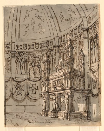 Diseño de escenario, Interior de iglesia gótica de Romolo Achille Liverani