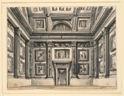 Diseño de escenario, interior del palacio de Romolo Achille Liverani