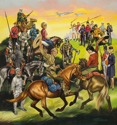 Portada del anuario infantil (gouache sobre papel) de Ron Embleton