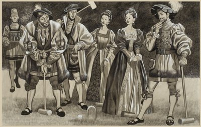 Francisco I (1494-1547) Jugando al croquet (gouache sobre papel) de Ron Embleton