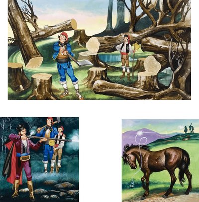 Ilustraciones para Miguel y los hombres poderosos de Ron Embleton