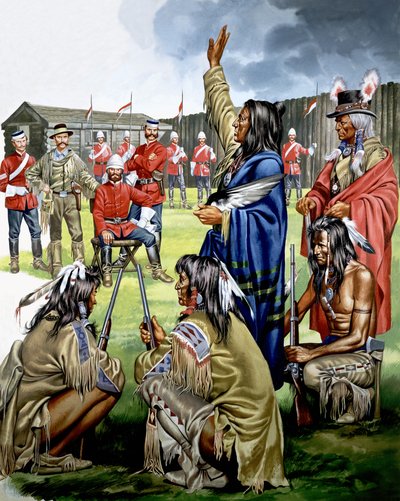 Indios y soldados estadounidenses de Ron Embleton