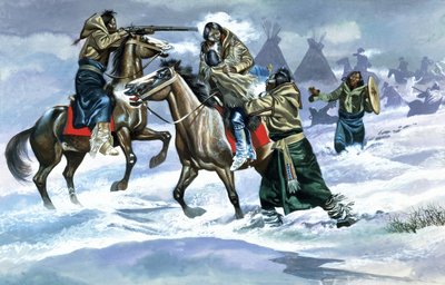 Indios en la nieve de Ron Embleton