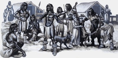 Indios con dos niños blancos de Ron Embleton