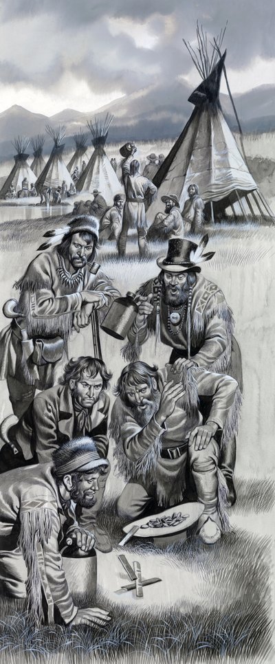 Fiesta de los montañeses en el Salvaje Oeste de Ron Embleton