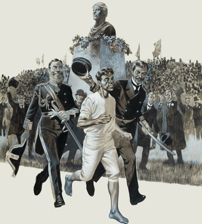 Spiridon Louis (gouache sobre papel) de Ron Embleton