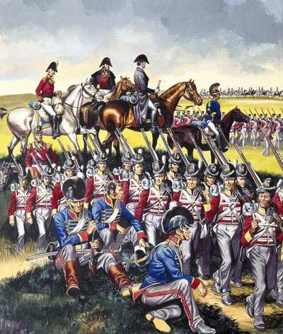 El duque de Wellington (1769-1852) en Waterloo (gouache sobre papel) de Ron Embleton