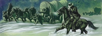 Caravana de invierno (gouache sobre papel) de Ron Embleton