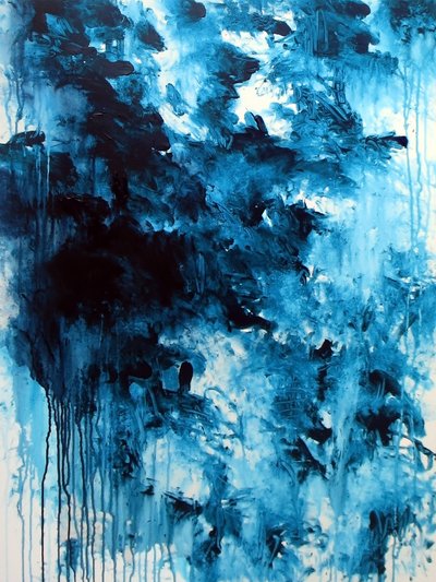 Abstracción azul intenso de Ron Halfant