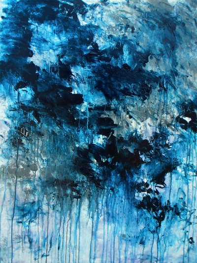 Abstracto azul dinámico de Ron Halfant