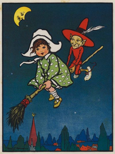 Marjorie y el Elfo Rojo (litografía en color) de Rosa Clementina Petherick