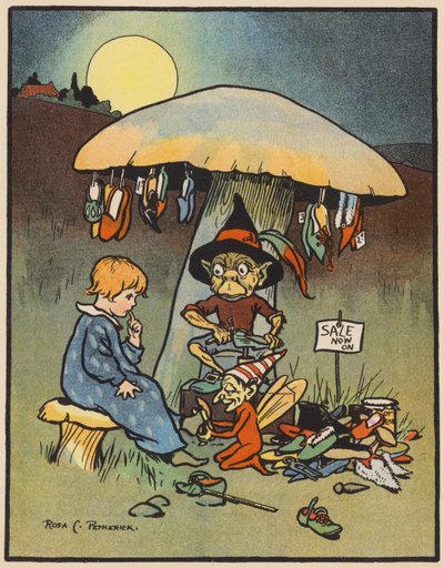 "Así que Toddy se probó unos zapatos" (litografía en color) de Rosa Petherick