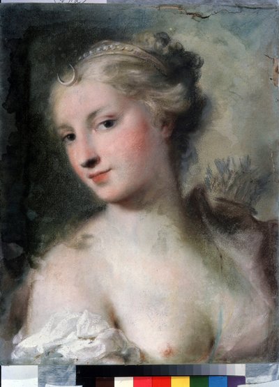 ""Diane"" (Diana) Pintura al pastel de Rosalba Giovanna Carriera (1657-1757) alrededor de 1746 Museo Pushkin, Moscú de Rosalba Giovanna Carriera