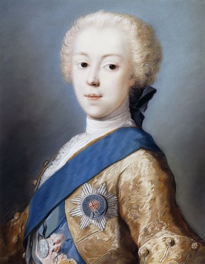 Retrato del Príncipe Carlos Eduardo Estuardo, busto, de perfil a la izquierda de Rosalba Giovanna Carriera