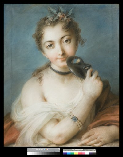 Retrato de una mujer con máscara de Rosalba Giovanna Carriera