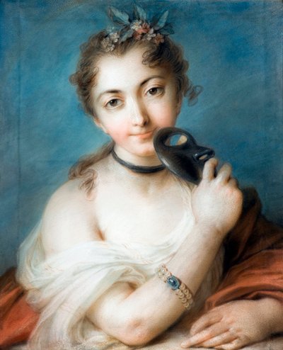 Retrato de dama con máscara Pintura de Rosalba Carriera (1675-1757) Siglo XVIII Colección particular de Rosalba Giovanna Carriera