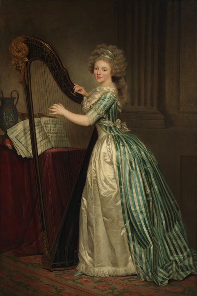 Autorretrato con un arpa de Rose Adelaide Ducreux