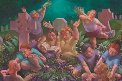 Lectura del libro de Isaías, 2006 (óleo sobre lienzo) de Rosemarie Adcock