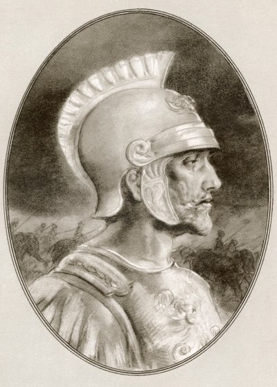 Ashoka, fallecido en 232 a.C., también conocido como Ashoka el Grande. Emperador indio de la dinastía Maurya. Ilustración de Gordon Ross, artista e ilustrador estadounidense (1873-1946), de Living Biographies of Famous Rulers. de Ross Gordon
