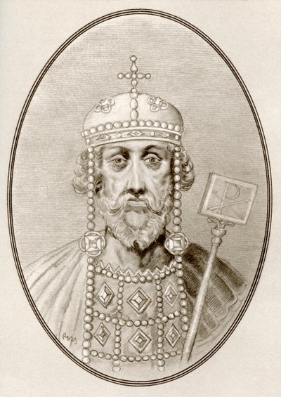 Constantino el Grande, imagen de Living Biographies of Famous Rulers (grabado) de Ross Gordon