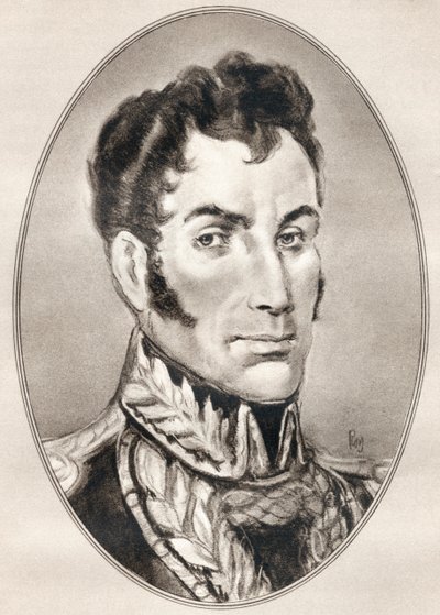 Simon Jose Antonio de la Santusima Trinidad Bolivar Palacios Ponte y Blanco, from Living Biographies of Famous Men. de Ross Gordon