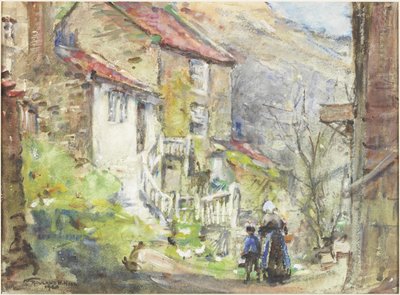 A Runswick Cottage (acuarela y acuarela sobre papel) de Rowland Henry Hill