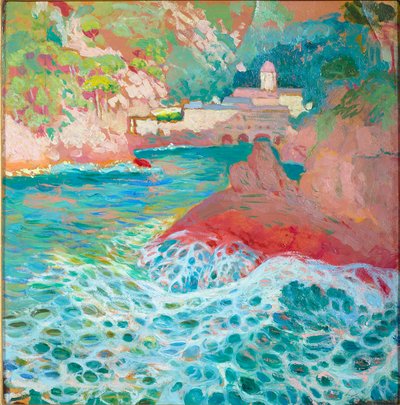 San Fruttuoso desde el mar, c.1909 de Rubaldo Merello