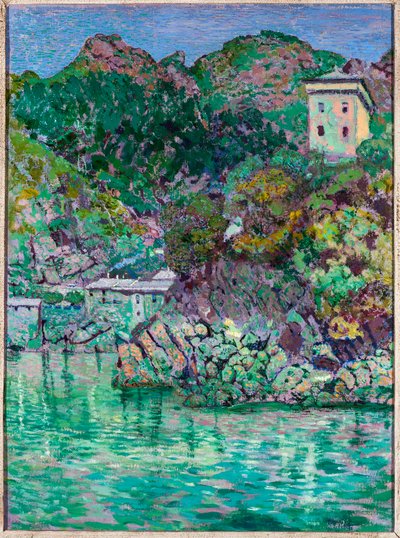 Vista de San Fruttuoso, cerca de Camogli de Rubaldo Merello