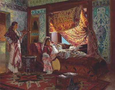 Tomando té en el Harén de Rudolf Ernst