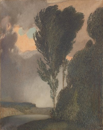Paisaje tormentoso de Rudolf Jettmar
