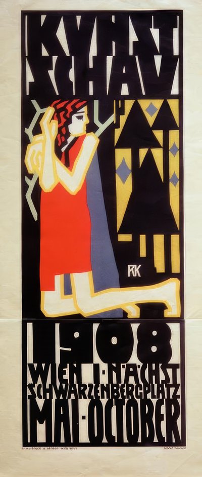 R.Kalvach, cartel de la Exposición de Arte de Viena 1908 de Rudolf Kalvach