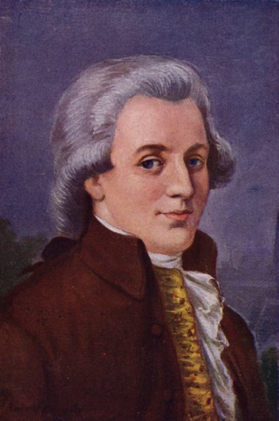 Mozart (litografía en color) de Rudolf Klingsbogl