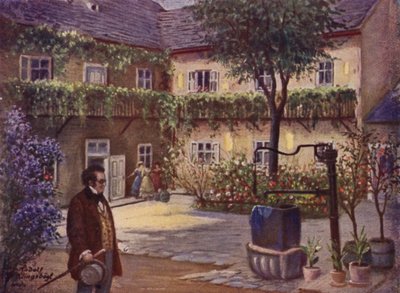 La "Dreimaderlhaus" (litografía en color) de Rudolf Klingsbogl