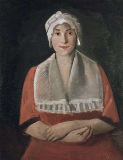 Retrato de una dama con gorra blanca de Rudolf Kremlicka
