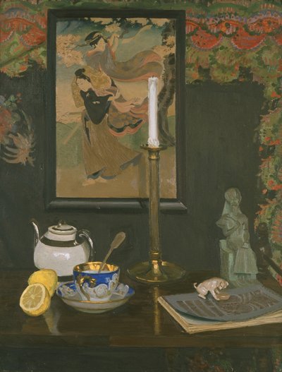 Bodegón con candelabro de Rudolf Vejrych