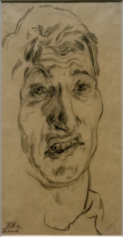 Autorretrato como prisionero (en Rusia) de Rudolf Wacker