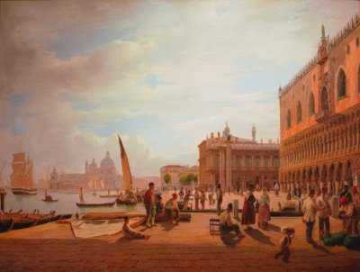 Vista de la Piazzetta de Venecia con el Palacio Ducal y San de Rudolf von Alt