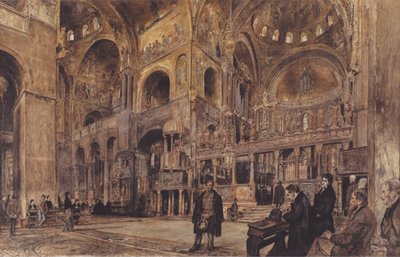 Alemán: Vista interior de la iglesia de San Marcos de Venecia de Rudolf von Alt